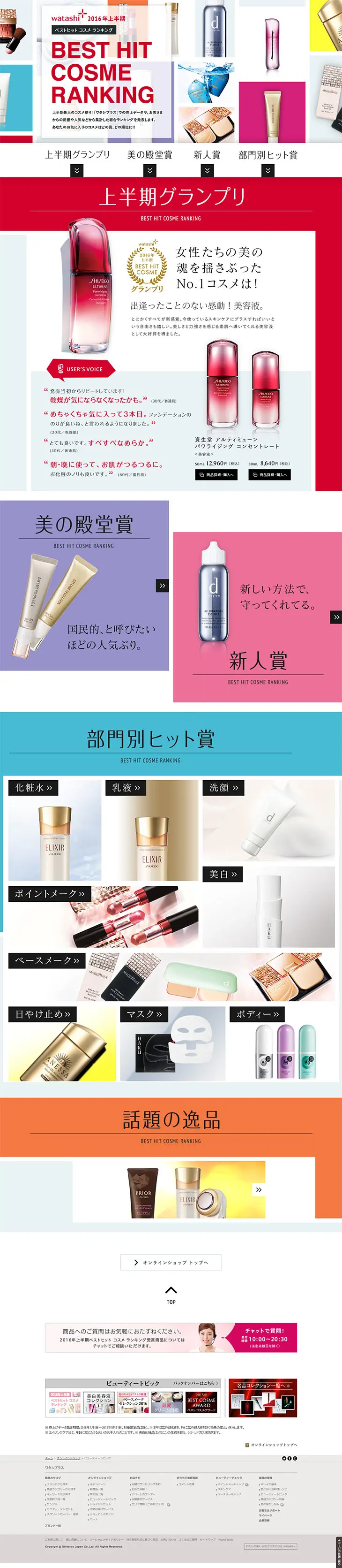 First Half Top-Selling Cosmetics Ranking LP design (Beauty, Skincare, Fragrance / White-based / Lively type) PC version