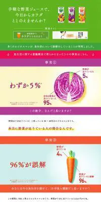 あなたの食生活　本当に野菜足りてますか？のLPデザイン（健康・美容食品・サプリ／カラフル系／シンプル系）PC版