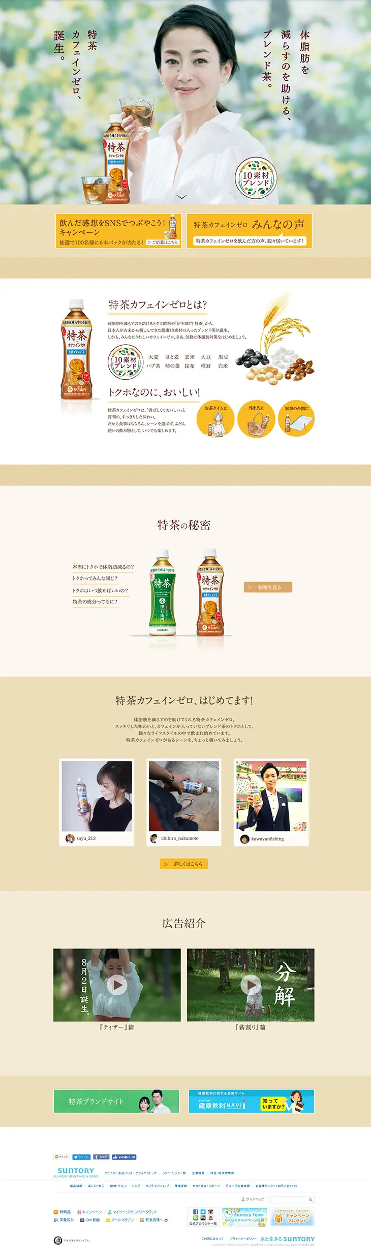 Tokucha that helps reduce body fat. LP design (Health and Beauty Foods and Supplements / Brown tones / Refined style) PC version