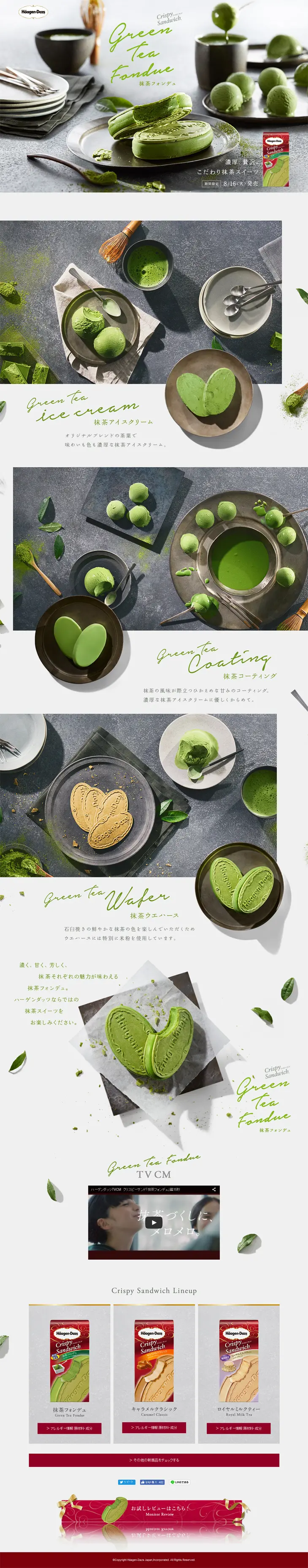 Matcha Fondue LP design (Sweets and Snacks / Shades of grey / Simple) PC version