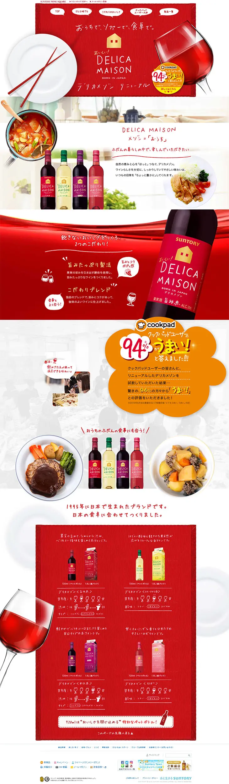Delica Maison Delicious LP design (Beverages and Alcohol / Red tones / Refined style) PC version