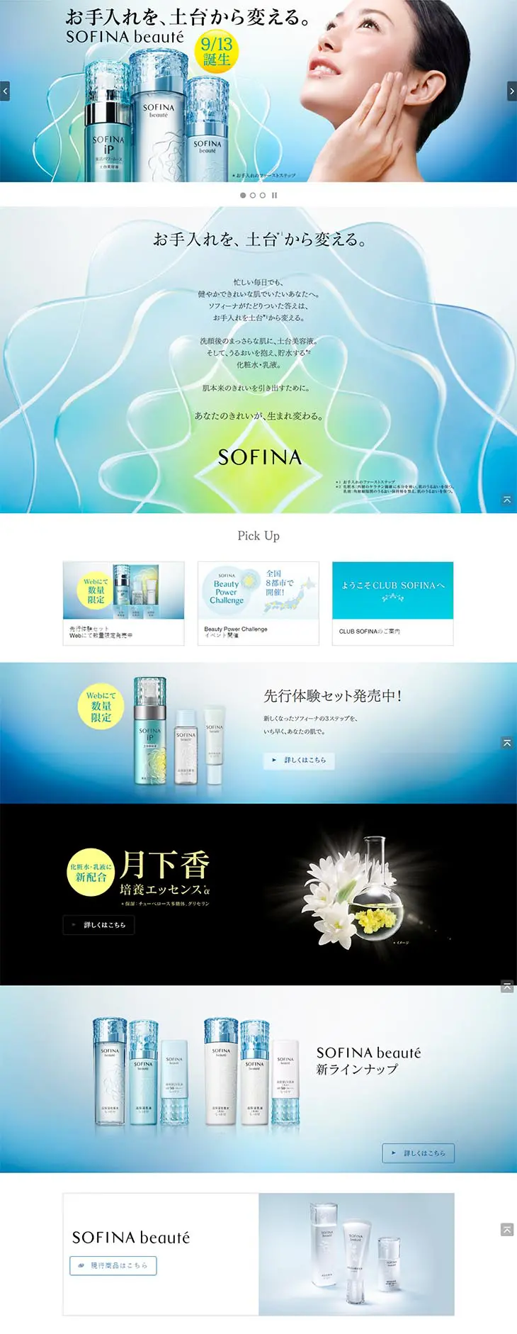 SOFINA beaute LP design (Beauty, Skincare, Fragrance / Shades of blue / Refined style) PC version