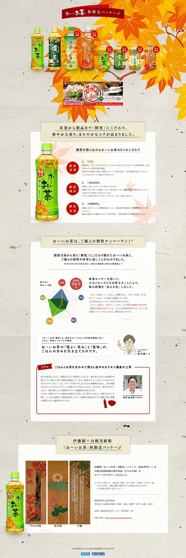 Oi Ocha Fall Limited Package LP design (Beverages and Alcohol / Brown tones / Lively type) PC version