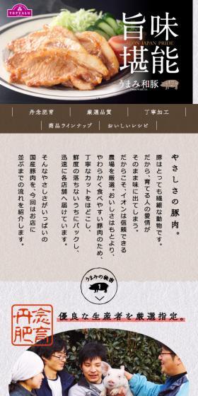 旨味を堪能できる、トップバリュうまみ和豚。のLPデザイン（食品／グレー系）スマホ版