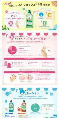 Frocsh®のLPデザイン（日用雑貨／カラフル系／かわいい系）PC版