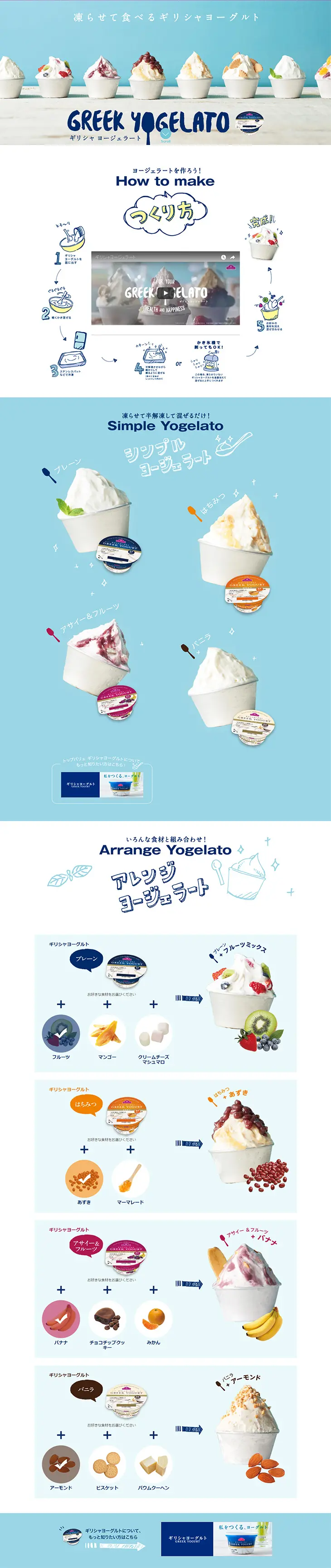 Greek Yogurt Gelato LP design (Cheese, yogurt, dairy products / Shades of blue / Cute style) PC version