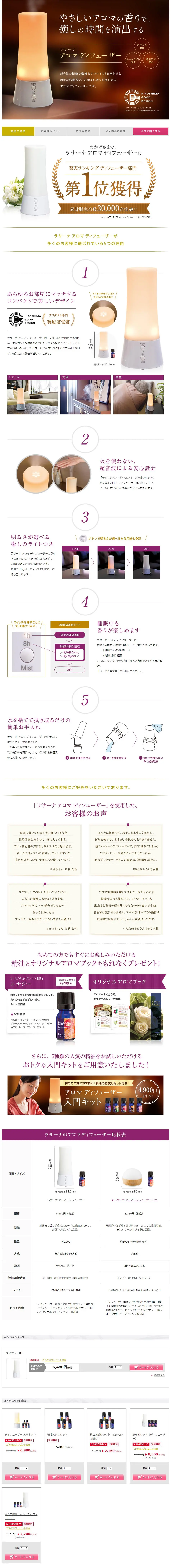 La sana Aroma Diffuser LP design (Deodorizing and fragrancing products / White-based / Simple) PC version