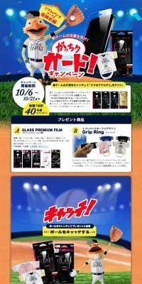 がっちりガードキャンペーンのLPデザイン（サービス・保険・金融／オレンジ系／にぎやか系）PC版