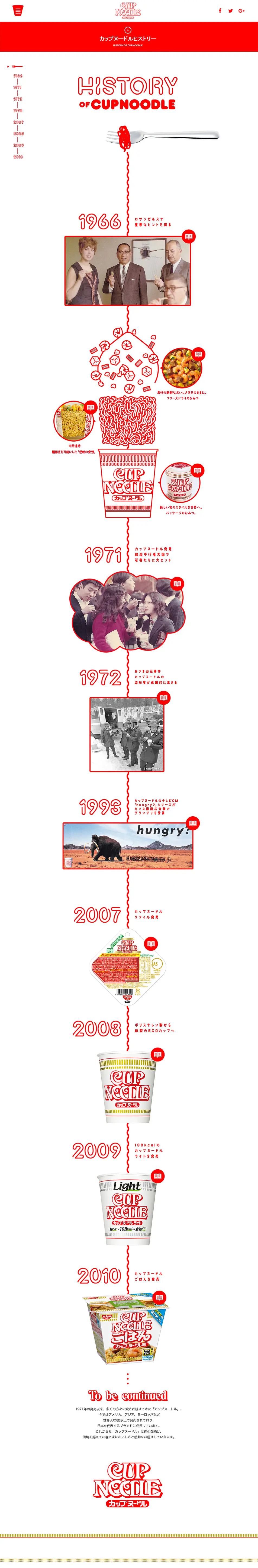 Cup Noodle History LP design (food / White-based / Simple) PC version