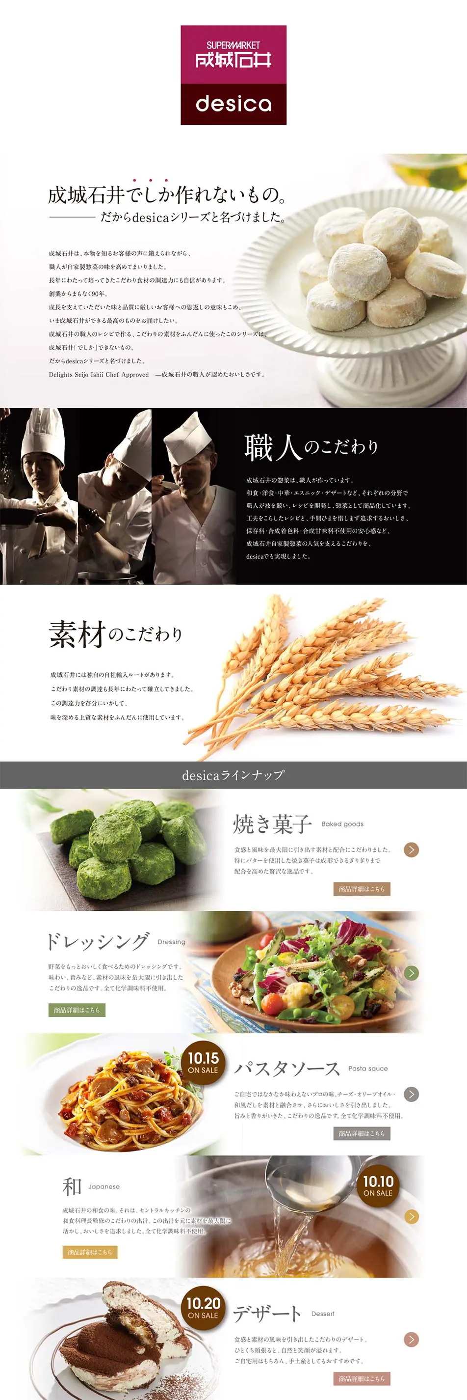 Seijo Ishii desica LP design (Services, Insurance, and Finance / White-based / Simple) PC version