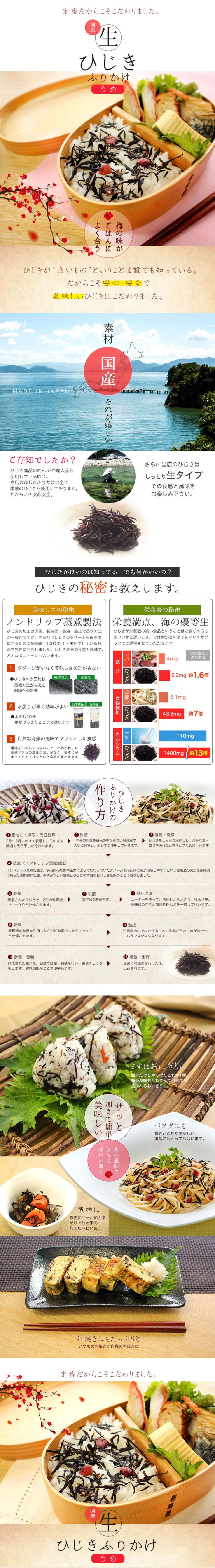 Plum-infused Hijiki Furikake LP design (food / Brown tones / Natural style) PC version