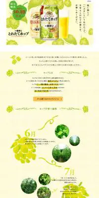 一番搾り　とれたてホップのLPデザイン（飲料・お酒／イエロー系／アート・芸術系）PC版