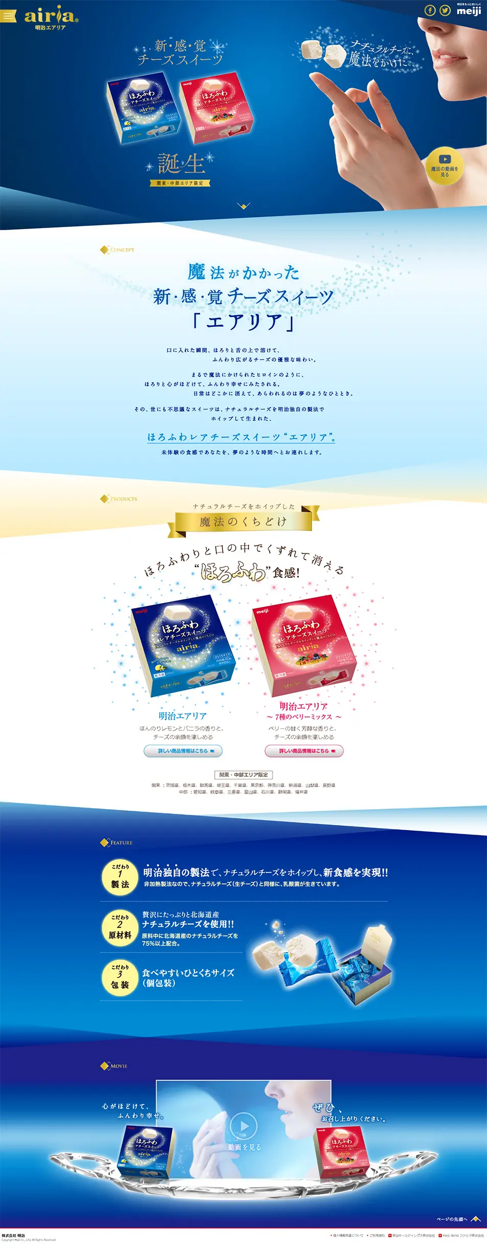 Airy, melt-in-your-mouth rare cheesecake dessert LP design (Sweets and Snacks / Shades of blue / Refined style) PC version