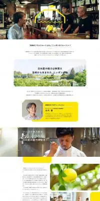 いいねニッポンの果実祭 宮崎県日向夏のLPデザイン（食品／イエロー系／シンプル系）PC版