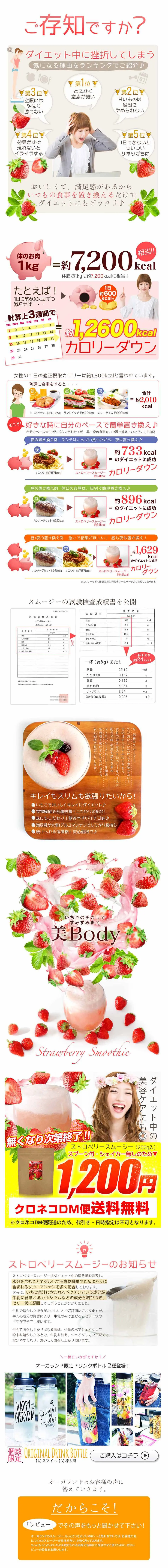 Strawberry Smoothie LP design (Health and Beauty Foods and Supplements / White-based / Simple) PC version