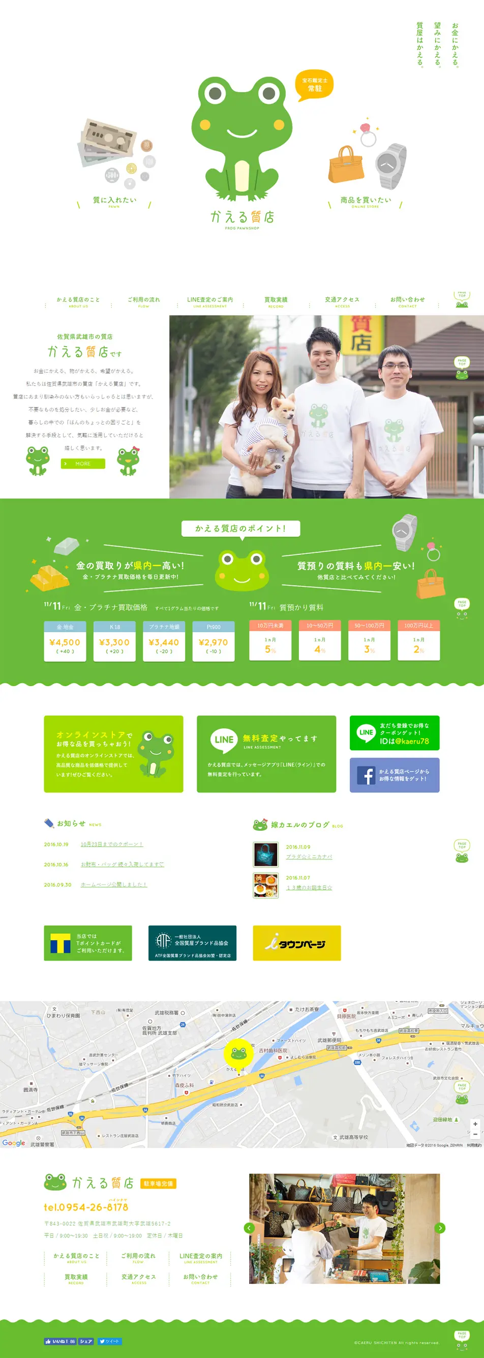 Frog Pawn Shop LP design (Services, Insurance, and Finance / White-based / Refined style) PC version