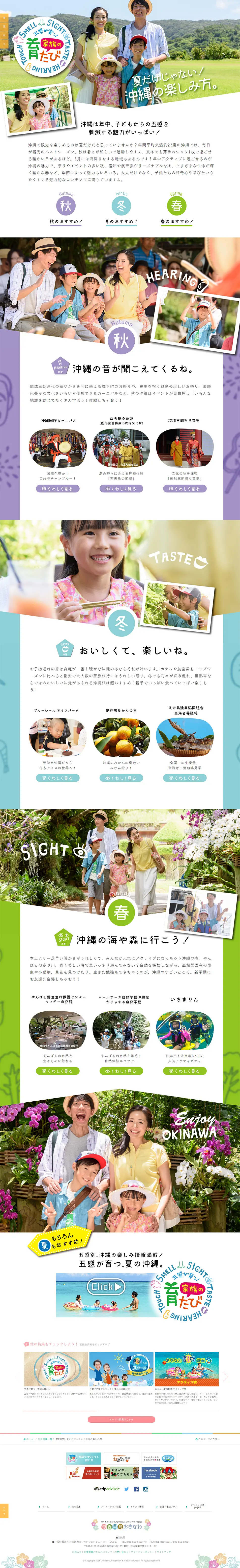 Family Fun in Okinawa: Beyond Summer LP design (Travel & Outdoor / Green tones / Trust and Safety) PC version