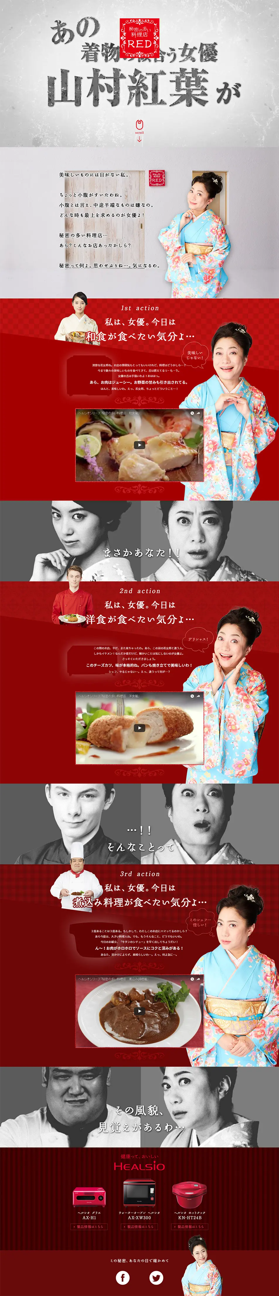 秘密の多い料理店REDのLPデザイン（家電・パソコン・通信機器／グレー系／信頼・安心系）PC版