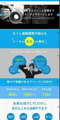 製作・運用会社サイバーレコードのLPデザイン（サービス・保険・金融／ブルー系／かっこいい系）PC版
