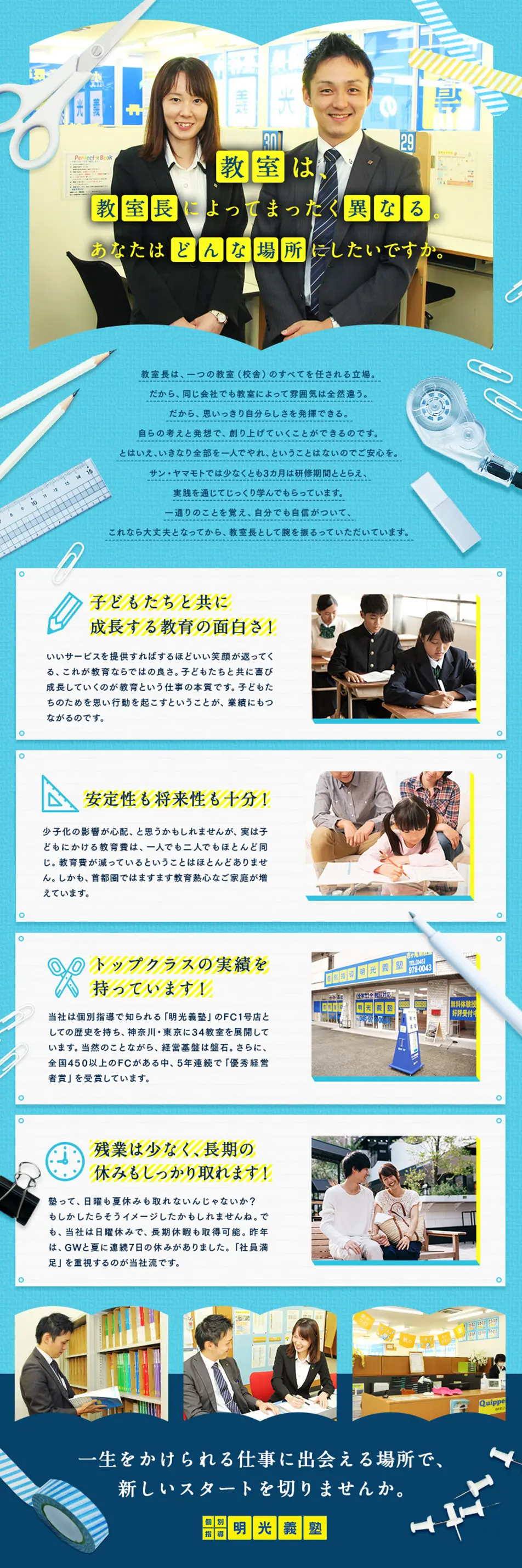 San Yamamoto Co., Ltd. Recruitment LP design (Recruitment and Hiring / Shades of blue / Arts) PC version