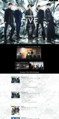 「FIVE」Special SiteのLPデザイン（本・音楽・ゲーム／ブラック系／かっこいい系）PC版