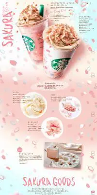 SAKURA Blossom CreamのLPデザイン（スイーツ・スナック菓子／ピンク系／アート・芸術系）PC版