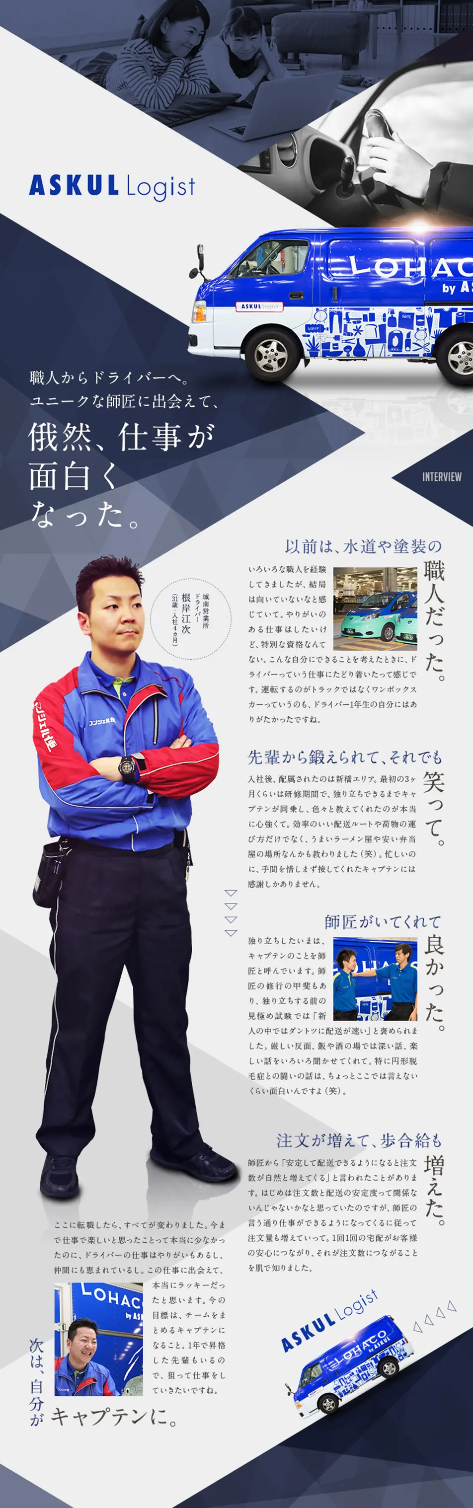 ASKUL LOGIST Co., Ltd. Job Openings LP design (Recruitment and Hiring / Shades of blue / Simple) PC version