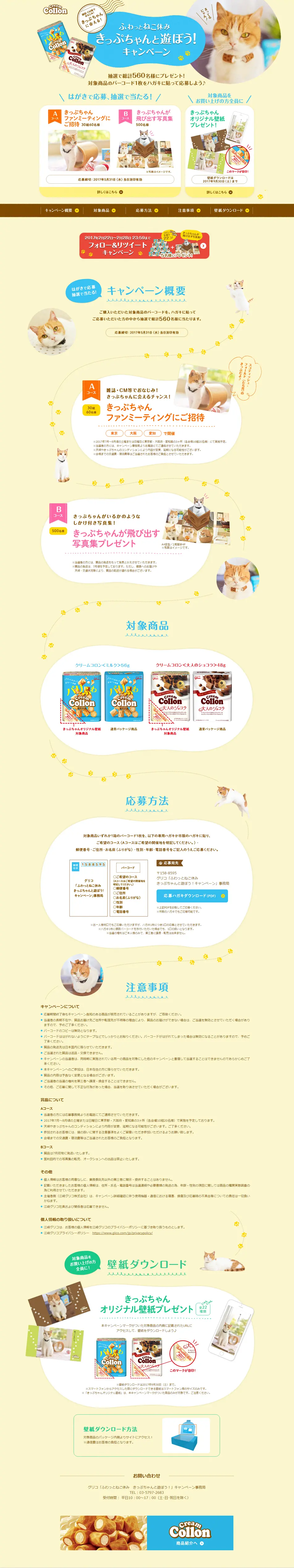 Koron x Fluffy Cat Retreat: Let's Play with Kippu-chan! Campaign LP design (Internet service / yellow / Cute style) PC version