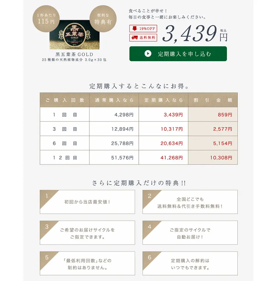 Black Five-Leaf Tea Gold LP design (Beverages and Alcohol / White-based / Refined style) PC version