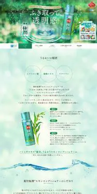 薬用極潤®スキンコンディショナーのLPデザイン（美容・スキンケア・香水／グリーン系／キレイ系）PC版