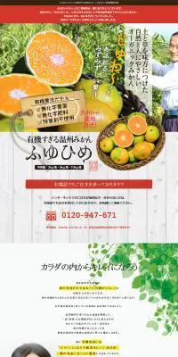 ふゆひめのLPデザイン（食品）PC版