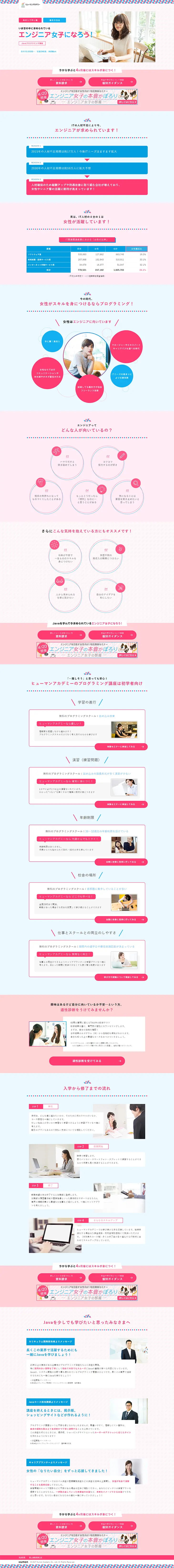 Java Programming Course LP design (Learning Materials / Pink shades / Cute style) PC version