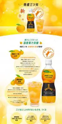 特産三ツ矢のLPデザイン（飲料・お酒／オレンジ系／爽やか系）PC版