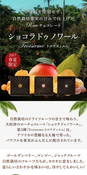 ローチョコレート ショコラ ドゥ ノワールのLPデザイン(スイーツ・スナック菓子/ブラウン系/オーガニック系)スマホ版