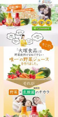 野菜×植物性乳酸菌 野菜の戦士のLPデザイン（健康・美容食品・サプリ／オレンジ系／信頼・安心系）PC版