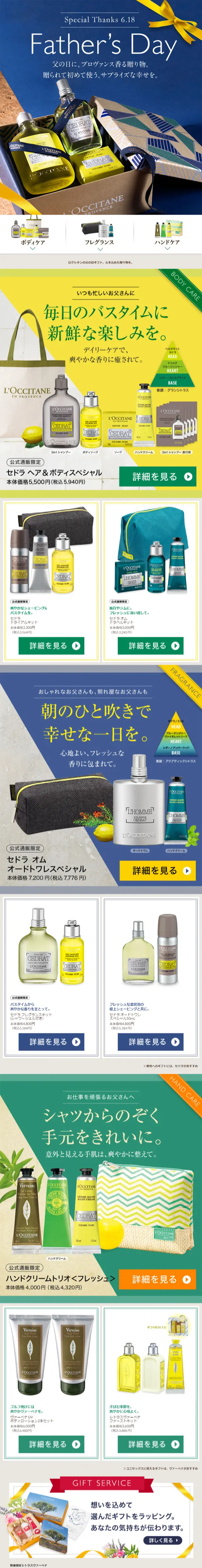 For Father's Day, a Provence-scented gift. LP design (Internet service / Shades of blue / Refined style) Mobile version