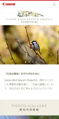 CANON BIRD BRANCH PROJECT LP design (Internet service / White-based / Simple) Mobile version
