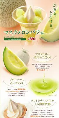 マスクメロンパフェのLPデザイン（スイーツ・スナック菓子／グリーン系／アート・芸術系）PC版