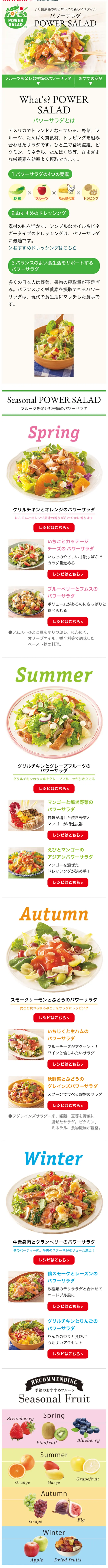 Power Salad LP design (food / Green tones / Simple) Mobile version