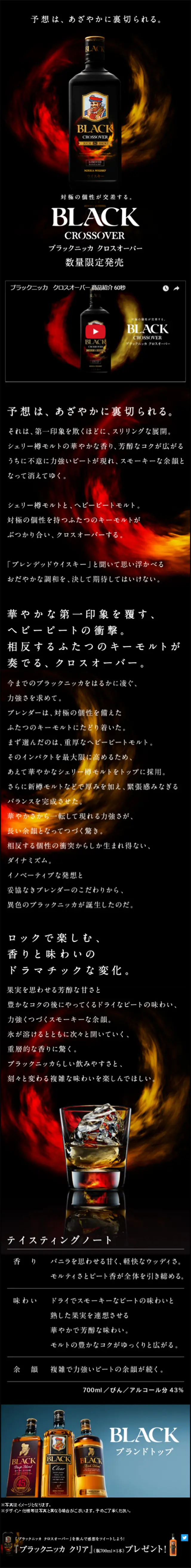Black Nikka Crossover LP design (Beverages and Alcohol / Black-colored / Cool style) Mobile version