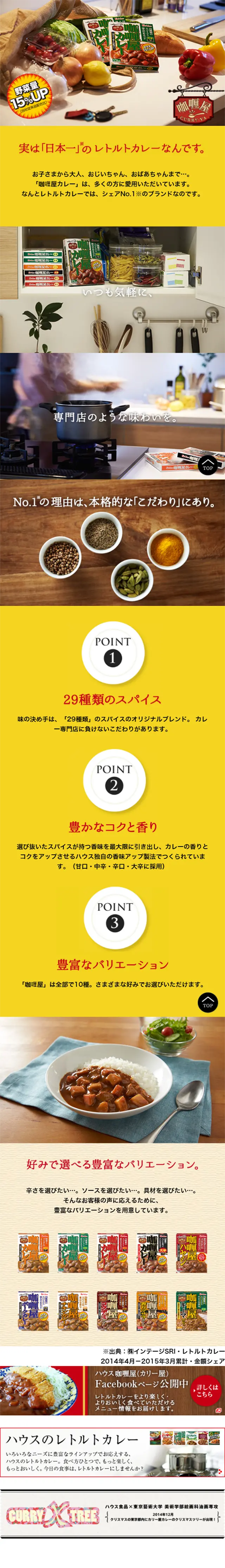 咖喱屋カレーのLPデザイン（食品／イエロー系／にぎやか系）スマホ版