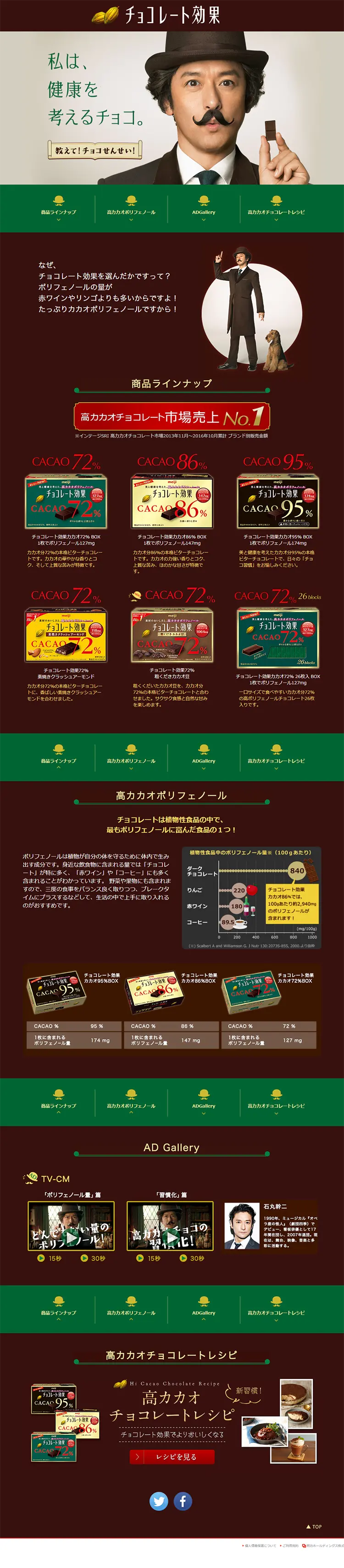 Chocolate Kouka LP design (Sweets and Snacks / Green tones / Simple) PC version