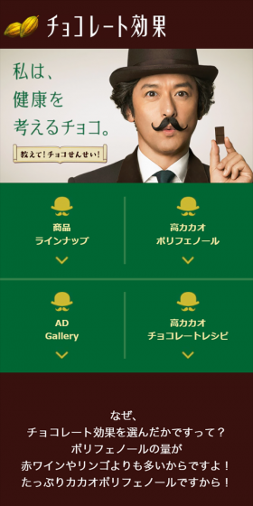 チョコレート効果のLPデザイン（スイーツ・スナック菓子／グリーン系／シンプル系）スマホ版