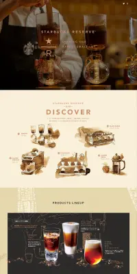 STARBUCKS RESERVEのLPデザイン（飲料・お酒／ベージュ系／かっこいい系）PC版