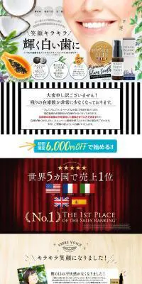 プレミアムブラントゥースのLPデザイン（美容・スキンケア・香水／カラフル系／にぎやか系）PC版
