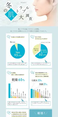 冬の肌トラブル大調査のLPデザイン（美容・スキンケア・香水／ブルー系／信頼・安心系）PC版