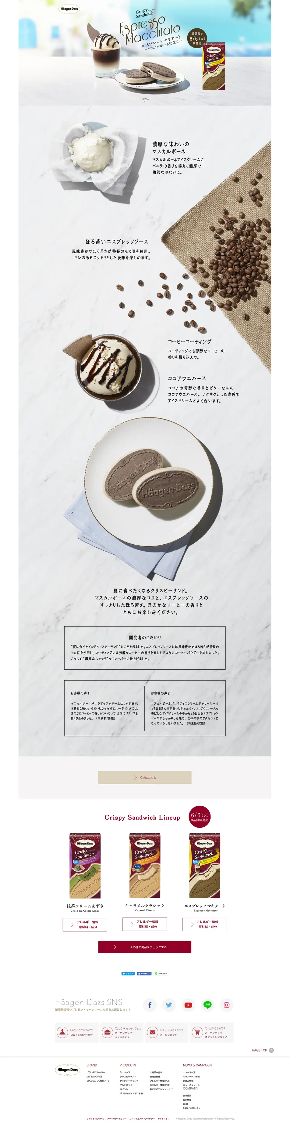 Crispy Sandwich Espresso Macchiato LP design (Sweets and Snacks / White-based / Simple) PC version