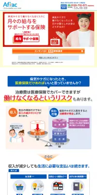給与サポート保険のLPデザイン（サービス・保険・金融／ブルー系／にぎやか系）PC版