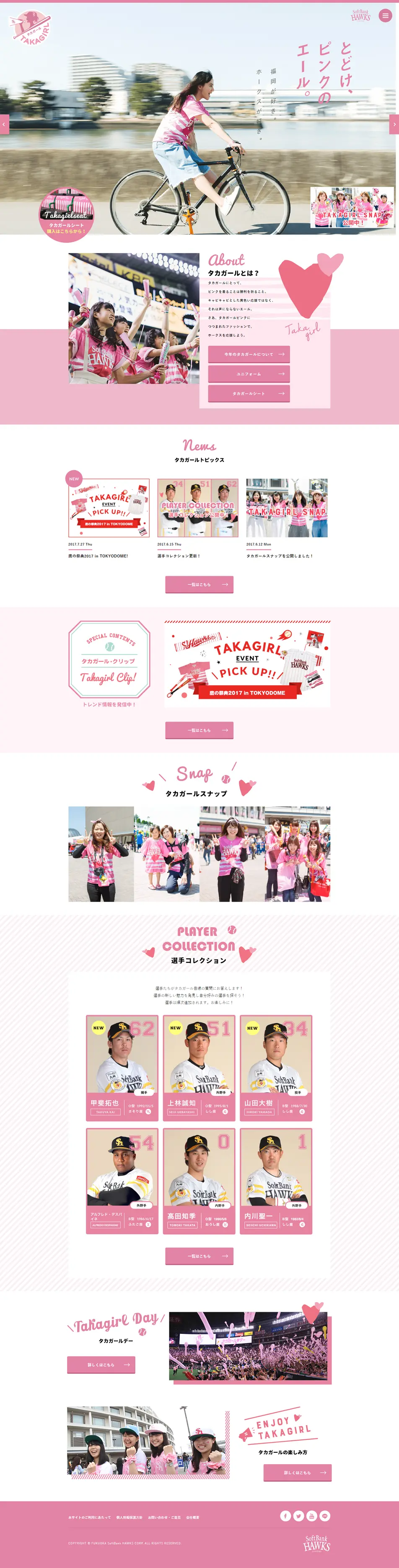 Takagirl Site LP design (sports / Pink shades / Cute style) PC version