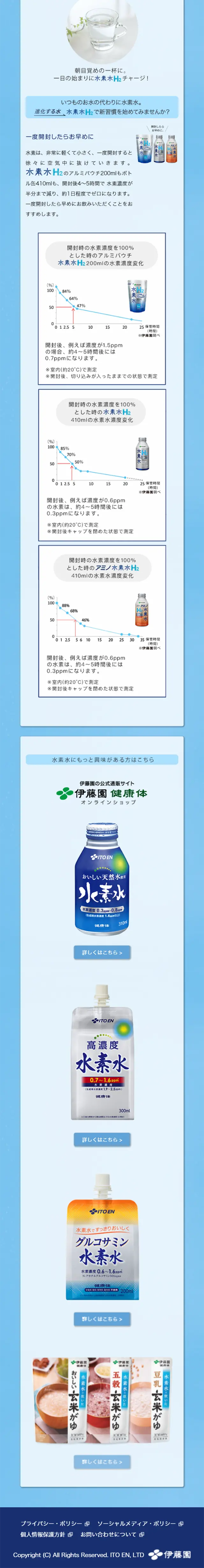 水素水H2のLPデザイン（飲料・お酒／オレンジ系／健康・癒し系）スマホ版